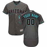 Arizona Diamondbacks Majestic Gray Teal Flex Base Customized Jersey,baseball caps,new era cap wholesale,wholesale hats